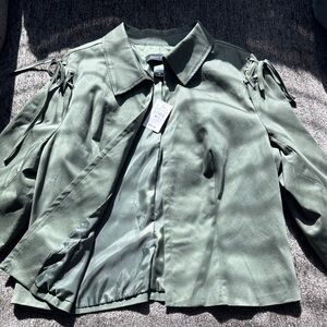 Ashley Stewart Elegant Green Jacket & Skirt